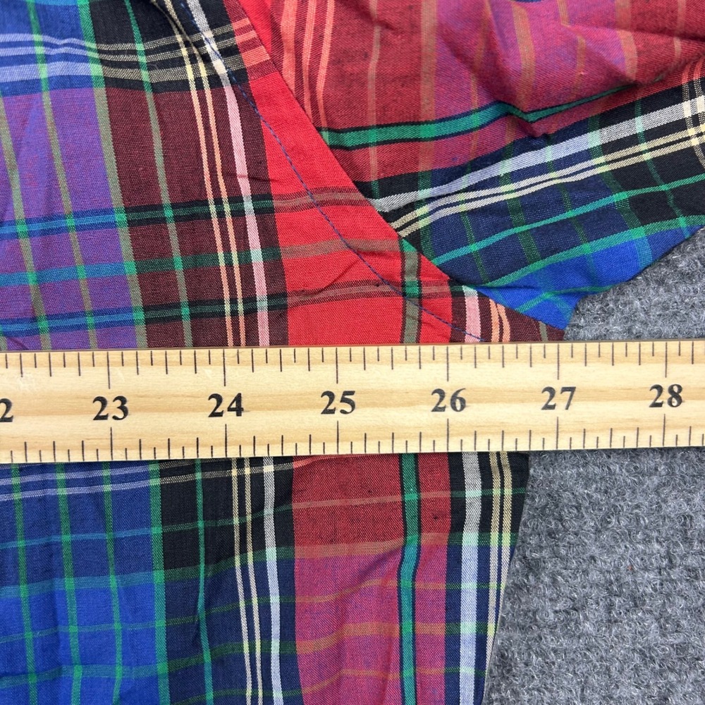 VTG Chaps Ralph Lauren Shirt Mens XL Multi Plaid Button Down Long Sleeve 80s 90s - Picture 8 of 11